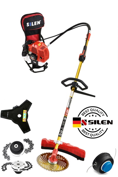 Silen TURBO MOTORLU SIRT TIRPAN OT BİÇME ÇİM BİÇME MAKİNESİ SET