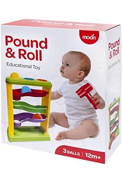 Moon Pound & Roll – Fine Motor Skills Developmental Hammer and Ball Baby Learning Toy