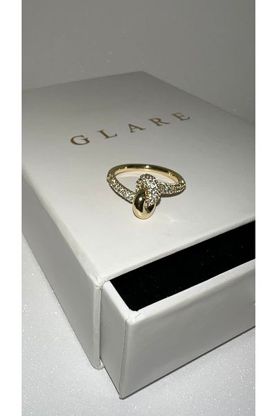 GLARE JEWELRY Knot Model Zircon Stone Design Stainless Steel Ring