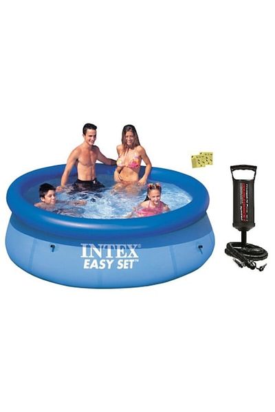 Intex Piscina gonflabila Easy Set Intex D244xH61 cm + pompa umflat si kit de reparatii