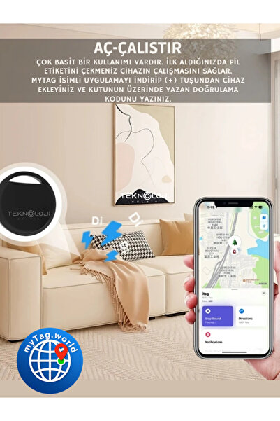 Teknoloji Gelsin Smart Tag Akıllı Takip Cihazı Android ve Apple Uyumlu 365 gün Şarj Süreli Gps Anlık Konum Takip