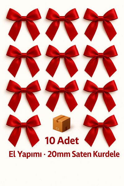 edalle 10 Pcs Red Satin Bow Ribbon 20mm Satin Ribbon