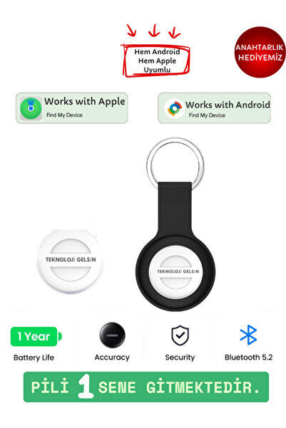 Teknoloji Gelsin Smart Tag Akıllı Takip Cihazı Android ve Apple Uyumlu 365 gü...