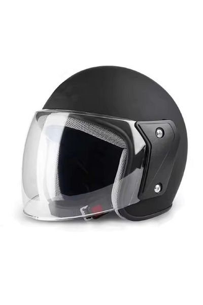 FIXATO Casca moto/scuter unisex, cu vizor, marime universala 56-62cm, neagra