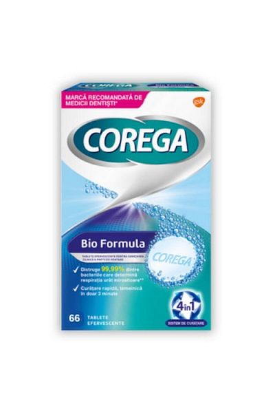 Corega Corega Bio Formula Denture Cleaning Tablets, 66 tabs