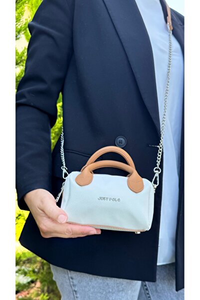 Just Polo حقيبة يد وكتف نسائية صغيرة الحجم على شكل اسطوانة