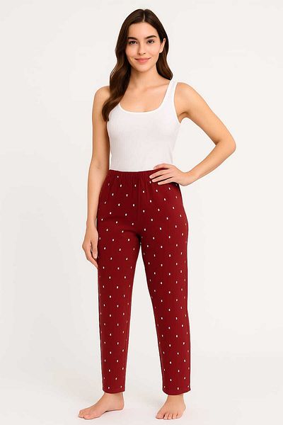 Temporium Women's Plus Size Patterned Milan Fabric Pajama Bottoms