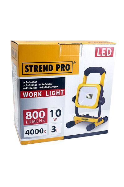 Strend Pro Work Projector, Smd Led, With Battery And Handle, 10 W, 800 Lm, Ip54,