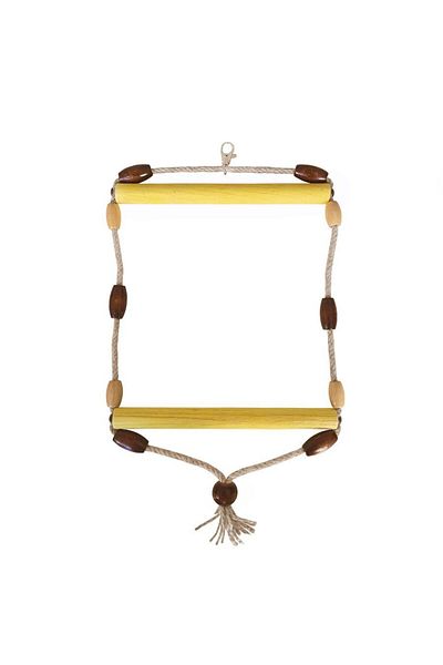 merland benvecocuk Natural Wooden Parrot Swing with Beads 21 X 36 cm