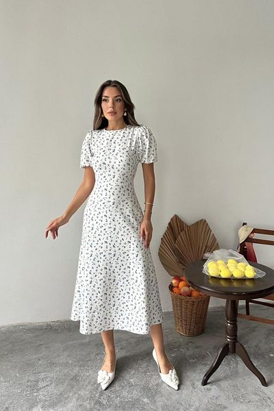 Kokosh moda Blue Digital Printed Atlas Dress