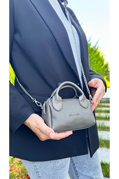 Just Polo Women's Small Size Cylinder Model Hand and Shoulder Bag