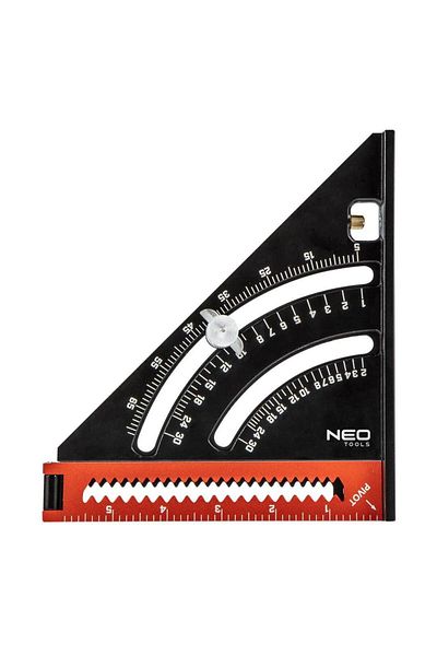 NEO Carpenter's Square, With Folding Ruler, Aluminum, Triangular, 185x317 Mm,
