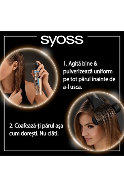 Syoss Spray de par Keratin & Volume pentru protectie termica 230°C , 200 ml,