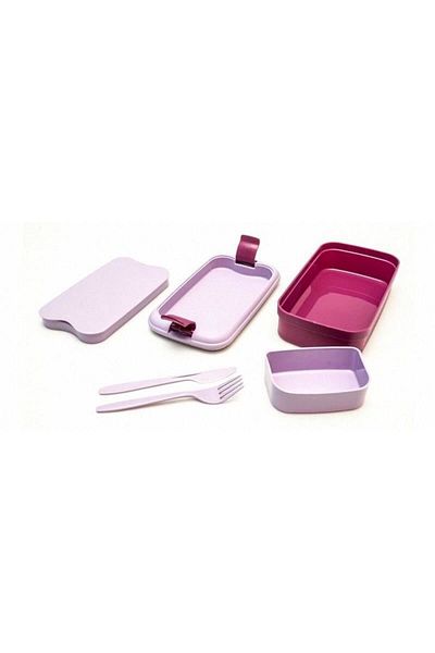 CURVER Food Box/Casserole, Plastic, Leakproof, With Cutlery, Purple, 1.3 L, 23x13x7 Cm,