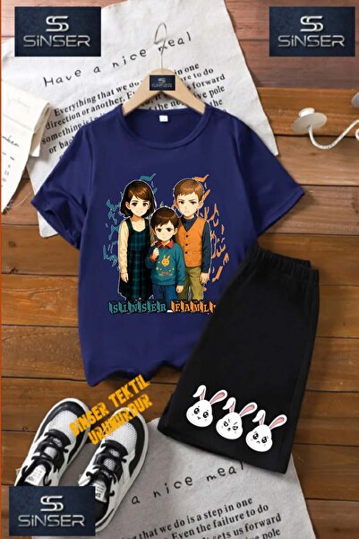 SS SİNSER Children's “Sinser Famly“ Special Printed Crew Neck T-Shirt - Short...