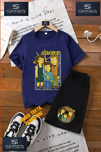 SS SİNSER Children's “ Simpson Sinser“ Custom Printed Crew Neck T-Shirt - Sho...
