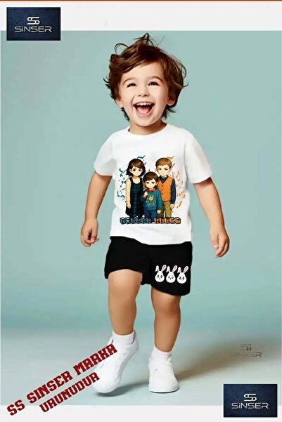 SS SİNSER Children's “Sinser Famly“ Special Printed Crew Neck T-Shirt - Short...