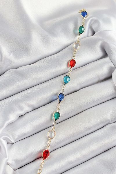 Avantaj Kapıda ®   Brass Gold Color Mixed Color Drop Zircon Stone Women's Bracelet