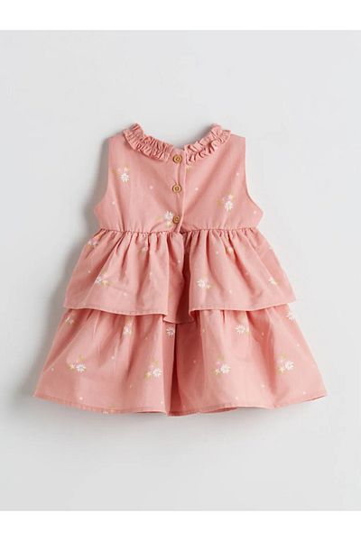 LC Waikiki Lcw Baby Pink Floral Baby Girl Cotton Dress