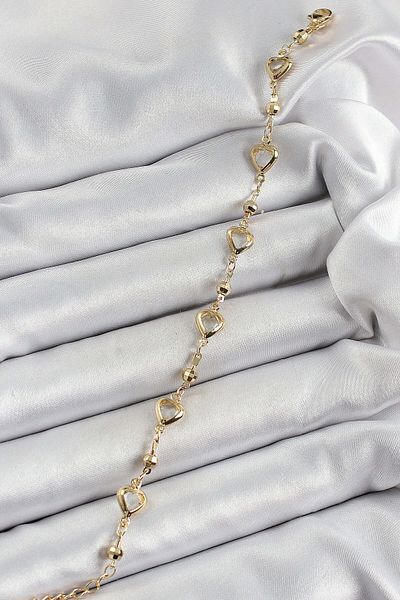 Avantaj Kapıda ®   Brass Transparent Heart Model Gold Color Zircon Stone Women's Bracelet