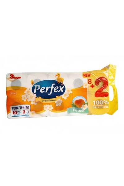 PERFEX 3-слойна тоалетна хартия, аромат на праскова, 10 ролки/кутия