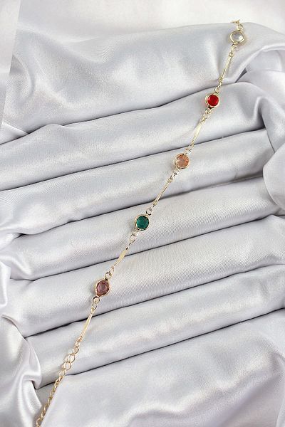 Avantaj Kapıda ®   Brass Assorti Model Gold Color Zircon Stone Women's Bracelet