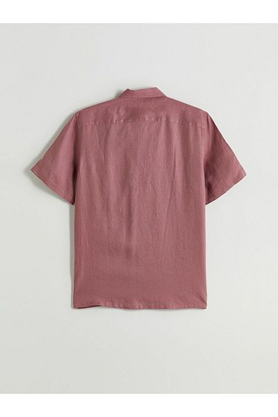 LC Waikiki Southblue Regular Fit Short Sleeve Linen Men's Shirt