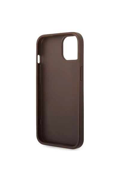 Guess Guess Husa PU 4G Metal Logo iPhone 15 Maro