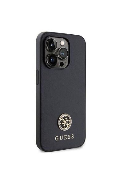 Guess Husa 4g Strass Metal Logo Iphone 15 Pro Max Negru