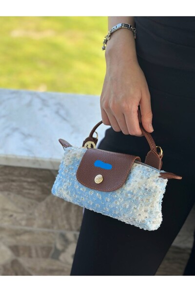 Nues Kadın Le pliage XS Pullu El ve Omuz Çantası