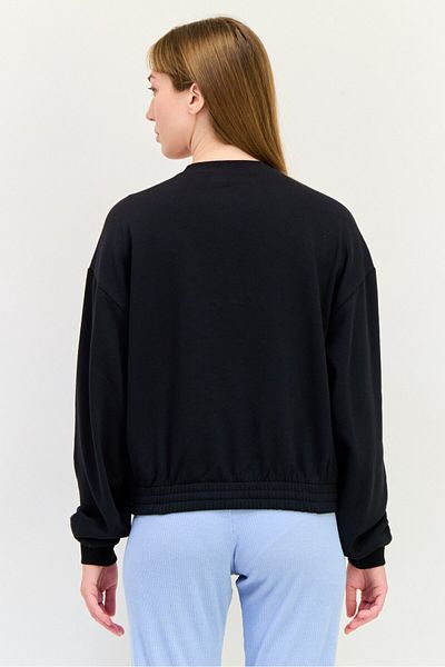 Reebok Women Sportswear Fit Long Sleeves Outdoor Sweatshirt, Black