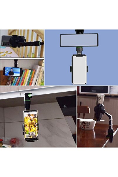 ForWhat Suport pentru telefon auto cu articulație, atașat la oglinda retroviz...