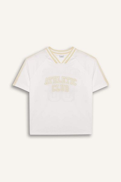 DeFacto Defactofit Oversize Wide Fit Crew Neck Printed Sportsman Short Sleeve T-Shirt F5642Ax25Sm