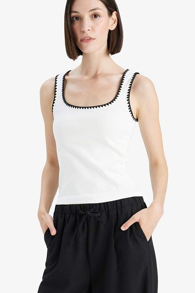 DeFacto Slim Fit Slim Fit Crew Neck Ribbed Undershirt F6276Ax25Sm
