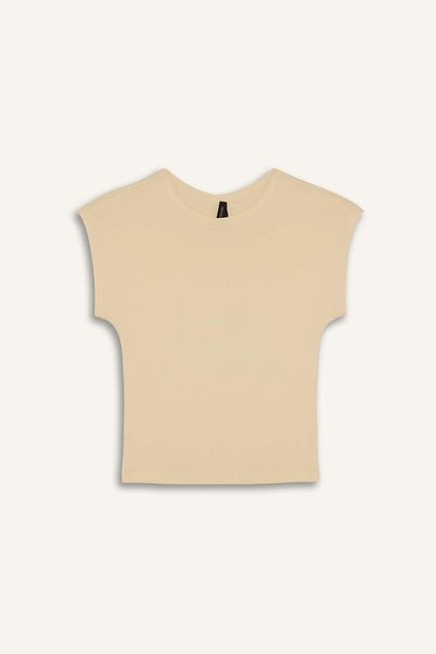DeFacto Slim Fit Tight Fit Crew Neck Basic Plain Modal Short Sleeve T-Shirt F0685Ax25Sp