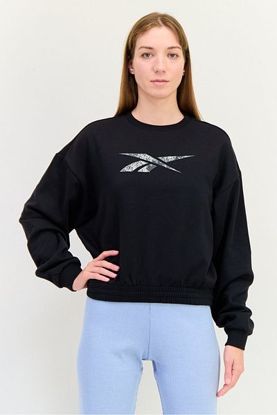 Reebok Women Sportswear Fit Long Sleeves Outdoor Sweatshirt, Black