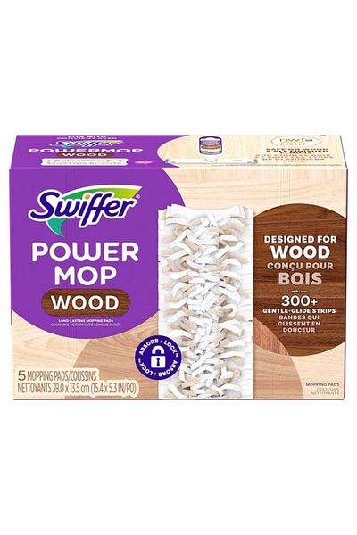 Generic Swiffer 5-Piece Wood Wet and Dry Microfiber Power Mop Refill Set White 15.4inch 1026724