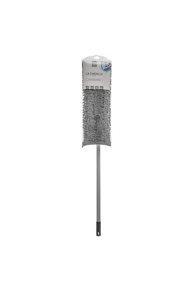 Generic Five Simply Smart Lachenille Telescopic Microfiber Dust Flat Mop White and Grey 117149