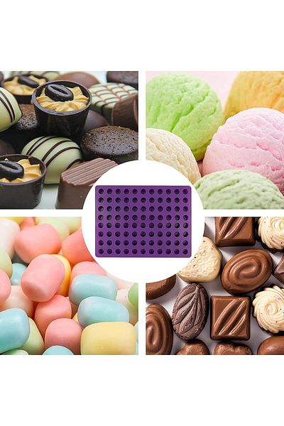 COOYA 88-Cavities Round Shaped Silicone Ice Ball Mold ,Non-Stick & Easy Demolding