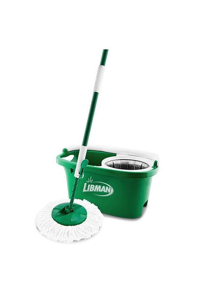 Generic Libman Tornado Extra Absorbent Microfiber Spin Mop with Bucket Green and White 1283