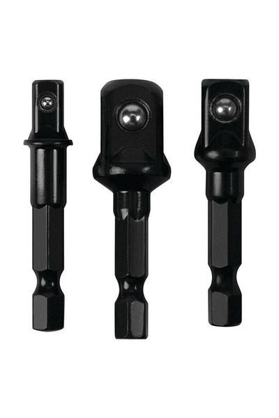 Generic Performance Tool 3-Piece Chrome Vanadium Steel Drill Socket Adapter Set Black W1390