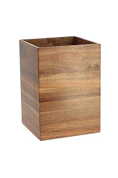 Generic سلة مهملات حمام مربعة خشبية من تيندانس، لون بني، سعة 7.5 لتر، 6512167