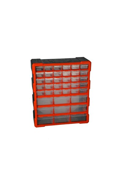 Generic Tactix 39-Drawer Cabinet Plastic Storage Box Black and Orange 320636
