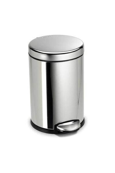 Generic Simple Human Round Pedal Trash Can Polished Steel 4.5 Liter