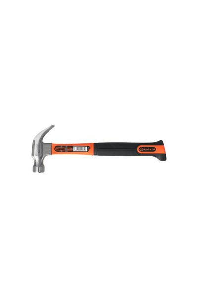 Generic Tactix Impact-Resistant Claw Hammer with Non-Slip Fiberglass Handle Black and Orange