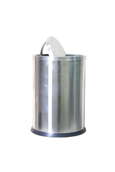 Generic EKO Heavy Duty Elegant Round Swing Top Stainless Steel Trash Can Silver 9 Liter