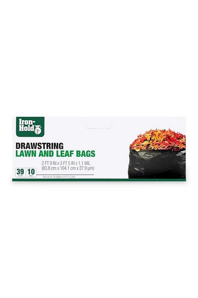 Generic IRON-HOLD Drawstring Closure Plastic Lawn and Leaf Trash Bags Black 39 Gal 618730