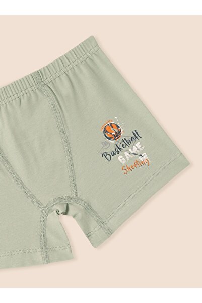 natuline Boy's Organic Cotton Lycra Boxer Basketball Game 6 Pack