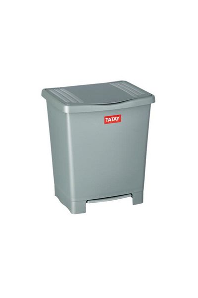 Generic TATAY Rectangular Shaped Pedal Bin Grey 23 Liter