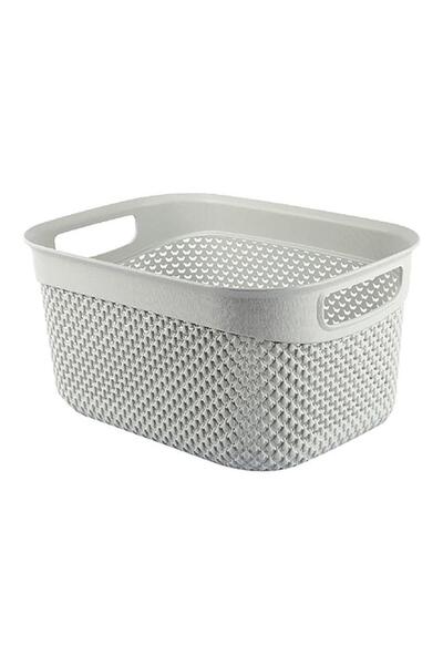 Generic Ucsan Drop Design Rectangular Plastic Laundry Basket Grey 15 x 29 x 2...